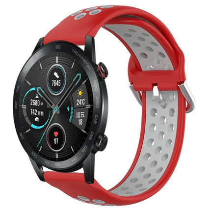 22mm Perforated Breathable Sports Silicone Watch Band, For Honor Magic Watch 2 46mm