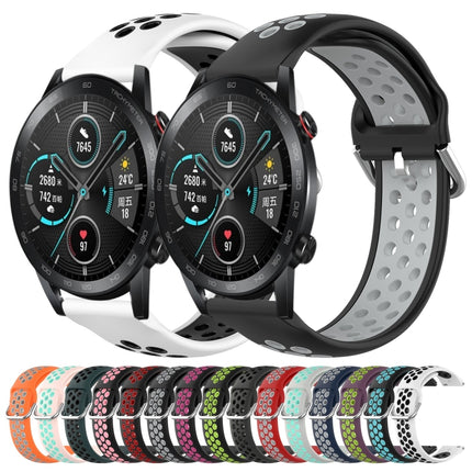 22mm Perforated Breathable Sports Silicone Watch Band, For Honor Magic Watch 2 46mm