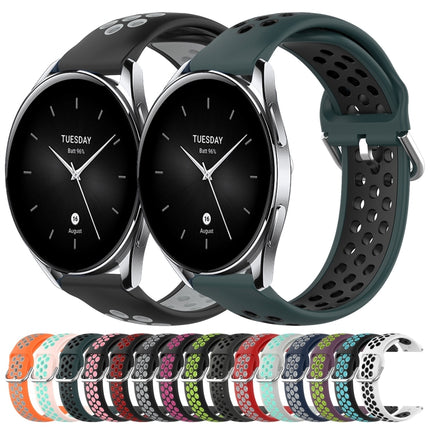 22mm Perforated Breathable Sports Silicone Watch Band, For Xiaomi Watch S2 46mm