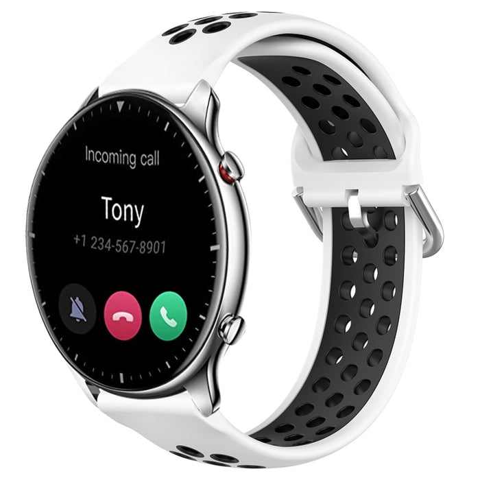 22mm Perforated Breathable Sports Silicone Watch Band, For Amazfit GTR 2