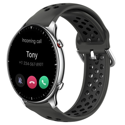 22mm Perforated Breathable Sports Silicone Watch Band, For Amazfit GTR 2