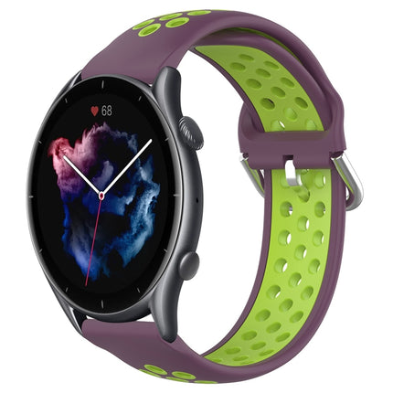 22mm Perforated Breathable Sports Silicone Watch Band, For Amazfit 3