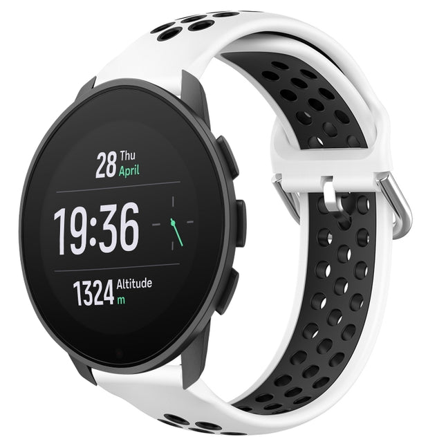 22mm Perforated Breathable Sports Silicone Watch Band, For Suunto 9 Peak Pro