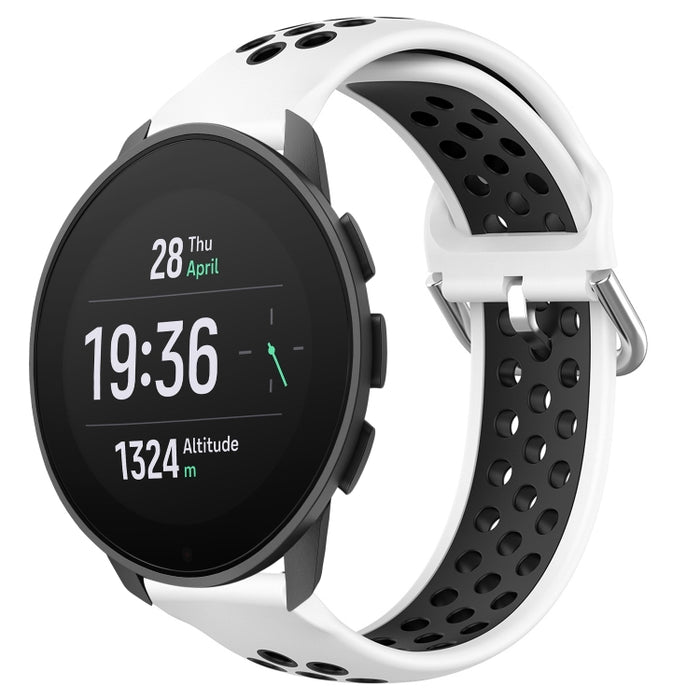 22mm Perforated Breathable Sports Silicone Watch Band, For Suunto 9 Peak Pro
