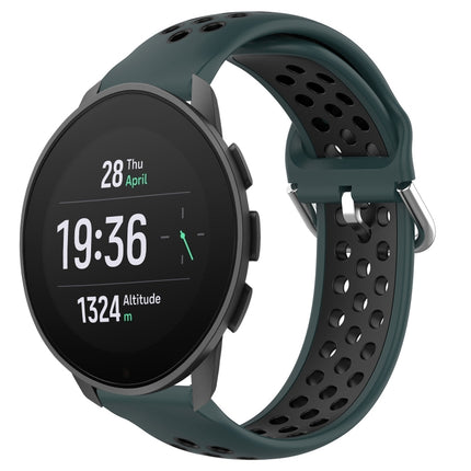 22mm Perforated Breathable Sports Silicone Watch Band, For Suunto 9 Peak Pro