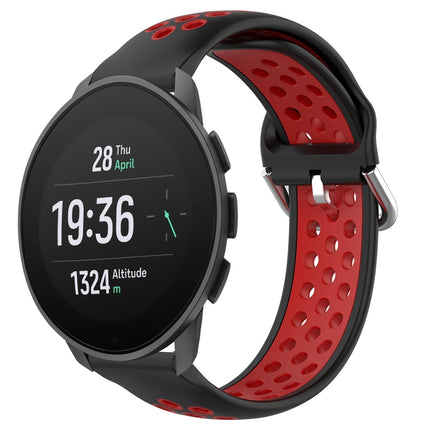 22mm Perforated Breathable Sports Silicone Watch Band, For Suunto 9 Peak Pro