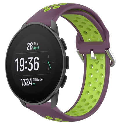22mm Perforated Breathable Sports Silicone Watch Band, For Suunto 9 Peak Pro