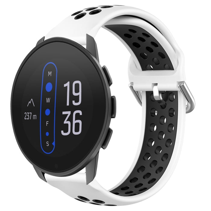 22mm Perforated Breathable Sports Silicone Watch Band, For Suunto 9 Peak