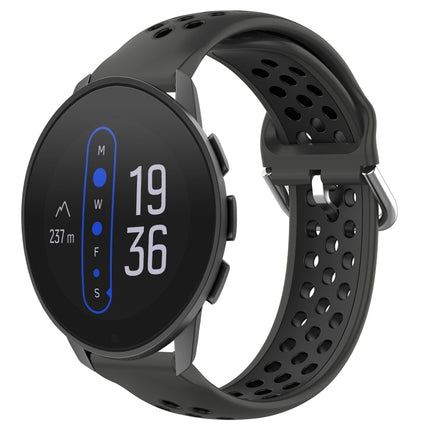 22mm Perforated Breathable Sports Silicone Watch Band, For Suunto 9 Peak