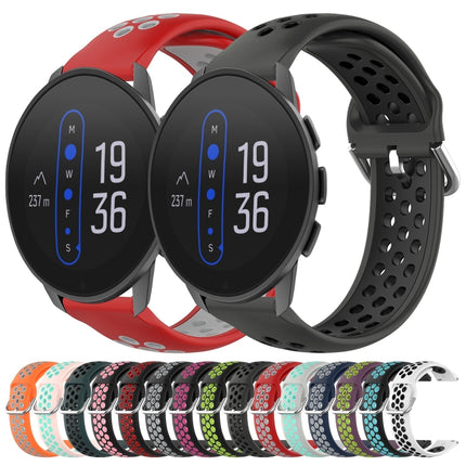 22mm Perforated Breathable Sports Silicone Watch Band, For Suunto 9 Peak