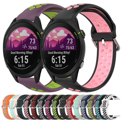 22mm Perforated Breathable Sports Silicone Watch Band, For Garmin Forerunner 255