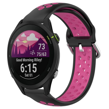 22mm Perforated Breathable Sports Silicone Watch Band, For Garmin Forerunner 255 Music