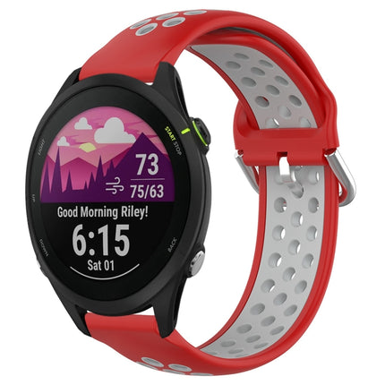 22mm Perforated Breathable Sports Silicone Watch Band, For Garmin Forerunner 255 Music