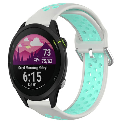 22mm Perforated Breathable Sports Silicone Watch Band, For Garmin Forerunner 255 Music