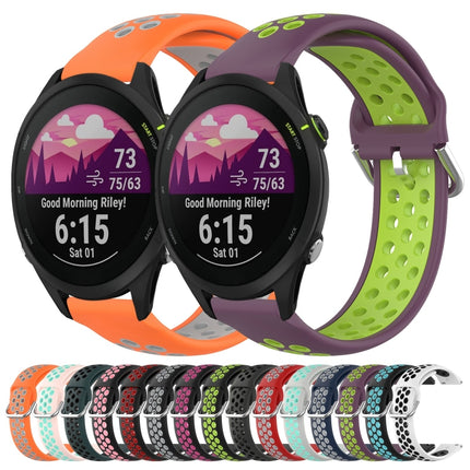 22mm Perforated Breathable Sports Silicone Watch Band, For Garmin Forerunner 255 Music