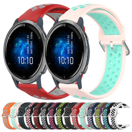 22mm Perforated Breathable Sports Silicone Watch Band, For Garmin Venu 2
