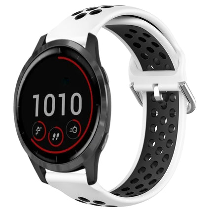 22mm Perforated Breathable Sports Silicone Watch Band, For Garmin Vivoactive4