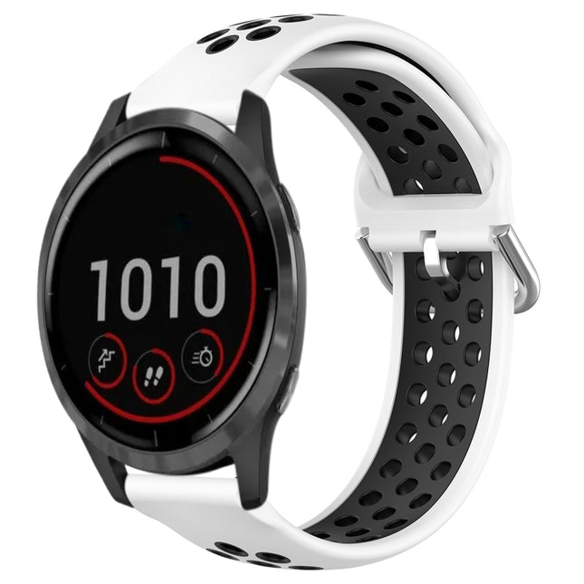 22mm Perforated Breathable Sports Silicone Watch Band, For Garmin Vivoactive4