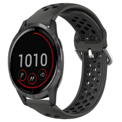 22mm Perforated Breathable Sports Silicone Watch Band, For Garmin Vivoactive4