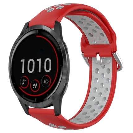 22mm Perforated Breathable Sports Silicone Watch Band, For Garmin Vivoactive4