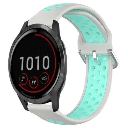 22mm Perforated Breathable Sports Silicone Watch Band, For Garmin Vivoactive4