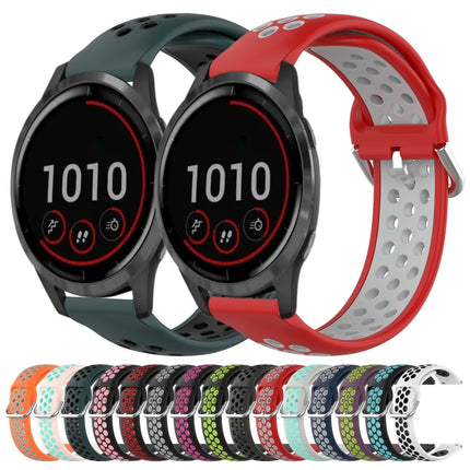 22mm Perforated Breathable Sports Silicone Watch Band, For Garmin Vivoactive4