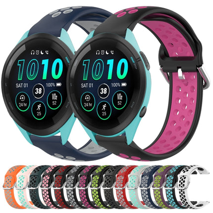 22mm Perforated Breathable Sports Silicone Watch Band, For Garmin Forerunner 265 Music
