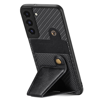 Carbon Fiber Wallet Flip Card K-shaped Holder Phone Case, For Samsung Galaxy S22 5G, For Samsung Galaxy S22+ 5G, For Samsung Galaxy S22 Ultra 5G, For Samsung Galaxy S21 5G