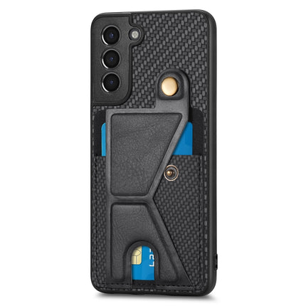 Carbon Fiber Wallet Flip Card K-shaped Holder Phone Case, For Samsung Galaxy S21+ 5G, For Samsung Galaxy S21 Ultra 5G, For Samsung Galaxy S20 FE, For Samsung Galaxy A50