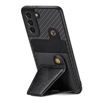 Carbon Fiber Wallet Flip Card K-shaped Holder Phone Case, For Samsung Galaxy S21+ 5G, For Samsung Galaxy S21 Ultra 5G, For Samsung Galaxy S20 FE, For Samsung Galaxy A50