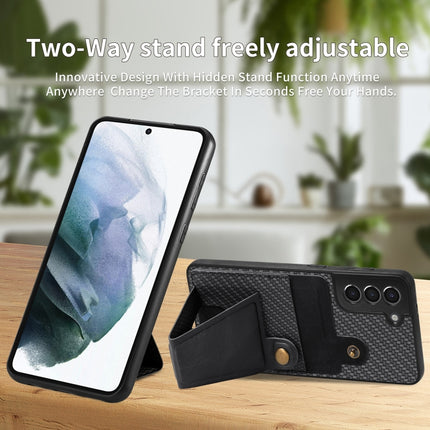 Carbon Fiber Wallet Flip Card K-shaped Holder Phone Case, For Samsung Galaxy S21+ 5G, For Samsung Galaxy S21 Ultra 5G, For Samsung Galaxy S20 FE, For Samsung Galaxy A50