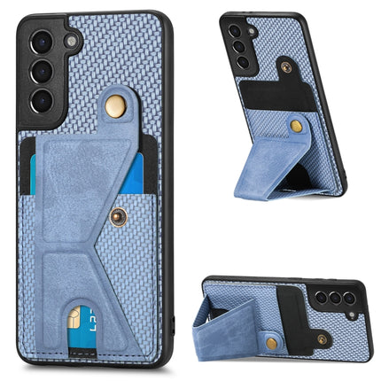 Carbon Fiber Wallet Flip Card K-shaped Holder Phone Case, For Samsung Galaxy S21+ 5G, For Samsung Galaxy S21 Ultra 5G, For Samsung Galaxy S20 FE, For Samsung Galaxy A50