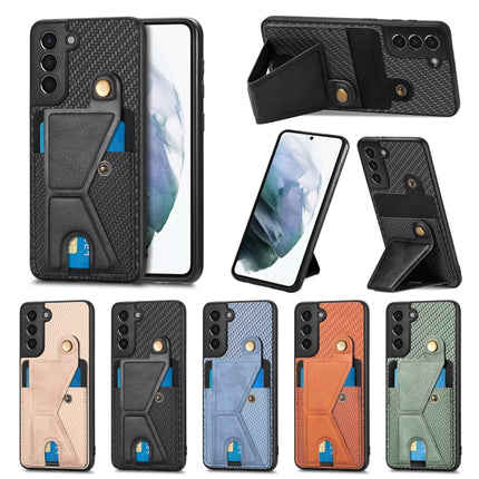Carbon Fiber Wallet Flip Card K-shaped Holder Phone Case, For Samsung Galaxy S21+ 5G, For Samsung Galaxy S21 Ultra 5G, For Samsung Galaxy S20 FE, For Samsung Galaxy A50