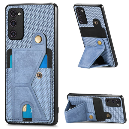 Carbon Fiber Wallet Flip Card K-shaped Holder Phone Case, For Samsung Galaxy S21+ 5G, For Samsung Galaxy S21 Ultra 5G, For Samsung Galaxy S20 FE, For Samsung Galaxy A50