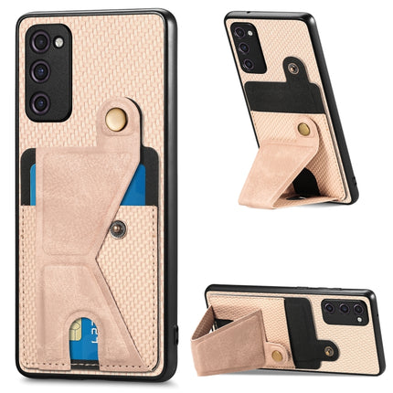Carbon Fiber Wallet Flip Card K-shaped Holder Phone Case, For Samsung Galaxy S21+ 5G, For Samsung Galaxy S21 Ultra 5G, For Samsung Galaxy S20 FE, For Samsung Galaxy A50