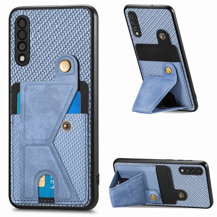 Carbon Fiber Wallet Flip Card K-shaped Holder Phone Case, For Samsung Galaxy S21+ 5G, For Samsung Galaxy S21 Ultra 5G, For Samsung Galaxy S20 FE, For Samsung Galaxy A50
