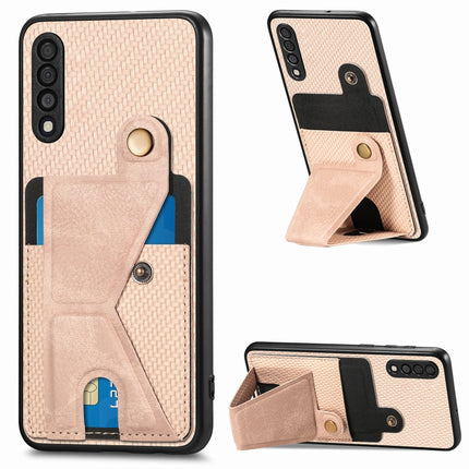 Carbon Fiber Wallet Flip Card K-shaped Holder Phone Case, For Samsung Galaxy S21+ 5G, For Samsung Galaxy S21 Ultra 5G, For Samsung Galaxy S20 FE, For Samsung Galaxy A50