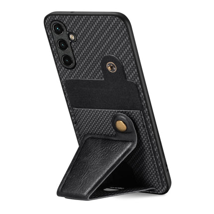 Carbon Fiber Wallet Flip Card K-shaped Holder Phone Case, For Samsung Galaxy A14 5G, For Samsung Galaxy A13  5G, For Samsung Galaxy A13 4G, For Samsung Galaxy A04 4G
