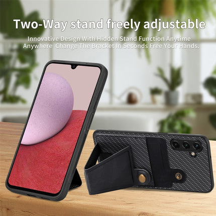 Carbon Fiber Wallet Flip Card K-shaped Holder Phone Case, For Samsung Galaxy A14 5G, For Samsung Galaxy A13  5G, For Samsung Galaxy A13 4G, For Samsung Galaxy A04 4G