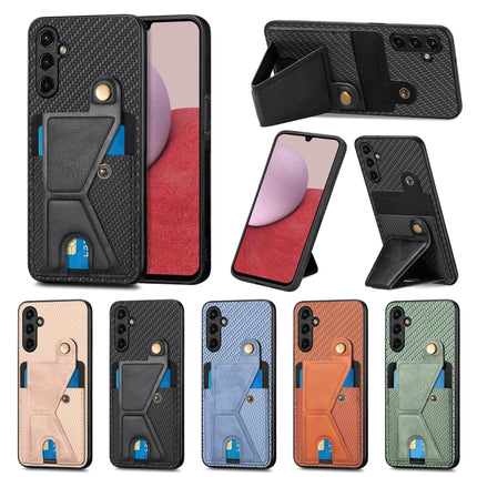 Carbon Fiber Wallet Flip Card K-shaped Holder Phone Case, For Samsung Galaxy A14 5G, For Samsung Galaxy A13  5G, For Samsung Galaxy A13 4G, For Samsung Galaxy A04 4G