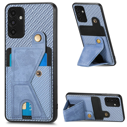 Carbon Fiber Wallet Flip Card K-shaped Holder Phone Case, For Samsung Galaxy A14 5G, For Samsung Galaxy A13  5G, For Samsung Galaxy A13 4G, For Samsung Galaxy A04 4G