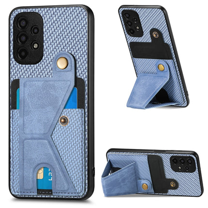 Carbon Fiber Wallet Flip Card K-shaped Holder Phone Case, For Samsung Galaxy A14 5G, For Samsung Galaxy A13  5G, For Samsung Galaxy A13 4G, For Samsung Galaxy A04 4G