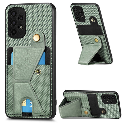 Carbon Fiber Wallet Flip Card K-shaped Holder Phone Case, For Samsung Galaxy A14 5G, For Samsung Galaxy A13  5G, For Samsung Galaxy A13 4G, For Samsung Galaxy A04 4G