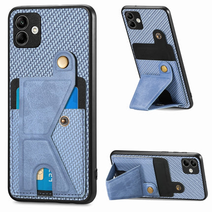 Carbon Fiber Wallet Flip Card K-shaped Holder Phone Case, For Samsung Galaxy A14 5G, For Samsung Galaxy A13  5G, For Samsung Galaxy A13 4G, For Samsung Galaxy A04 4G