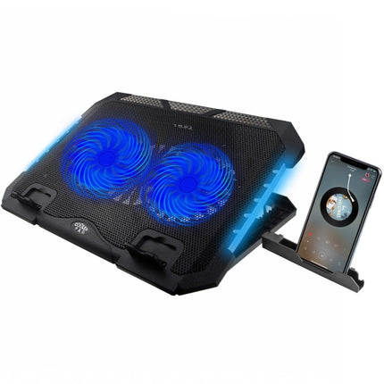 S900 Dual USB Ports Adjustable Height RGB Laptop Cooling Pad Stand, S900