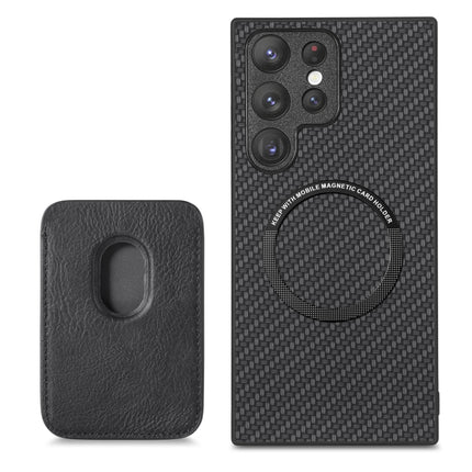 Carbon Fiber Leather Card Magsafe Magnetic Phone Case, For Samsung Galaxy S22 5G, For Samsung Galaxy S22+ 5G, For Samsung Galaxy S22 Ultra 5G, For Samsung Galaxy S21 5G