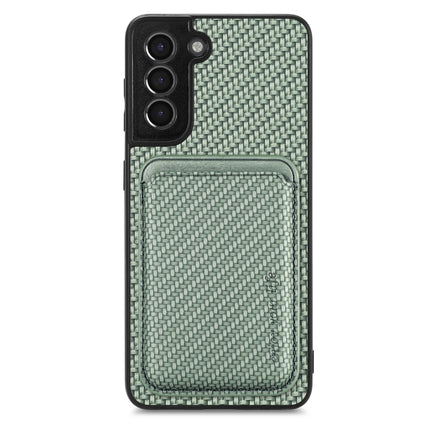 Carbon Fiber Leather Card Magsafe Magnetic Phone Case, For Samsung Galaxy S22 5G, For Samsung Galaxy S22+ 5G, For Samsung Galaxy S22 Ultra 5G, For Samsung Galaxy S21 5G