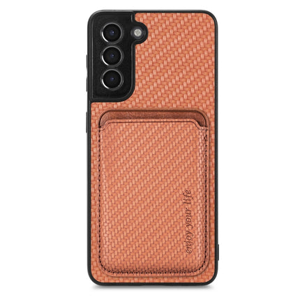 Carbon Fiber Leather Card Magsafe Magnetic Phone Case, For Samsung Galaxy S21+ 5G, For Samsung Galaxy S21 Ultra 5G, For Samsung Galaxy S21 FE 5G, For Samsung Galaxy S20 FE