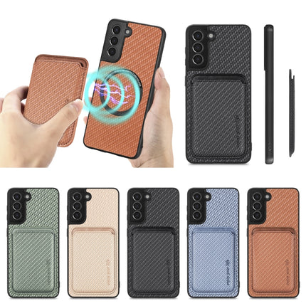 Carbon Fiber Leather Card Magsafe Magnetic Phone Case, For Samsung Galaxy S21+ 5G, For Samsung Galaxy S21 Ultra 5G, For Samsung Galaxy S21 FE 5G, For Samsung Galaxy S20 FE