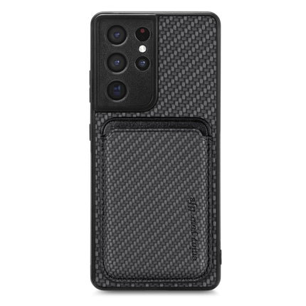 Carbon Fiber Leather Card Magsafe Magnetic Phone Case, For Samsung Galaxy S21+ 5G, For Samsung Galaxy S21 Ultra 5G, For Samsung Galaxy S21 FE 5G, For Samsung Galaxy S20 FE